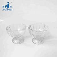 150ml mini bowl embossed ice cream glass cup with foot