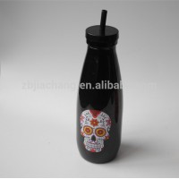 black drink halloween decoration glass ejuice bottle with tube