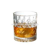 Hot Sale Creative 10oz Whisky Glass with Diamond Bottom 300ml Glass Tumblers for Wine Water Drinking Lead free