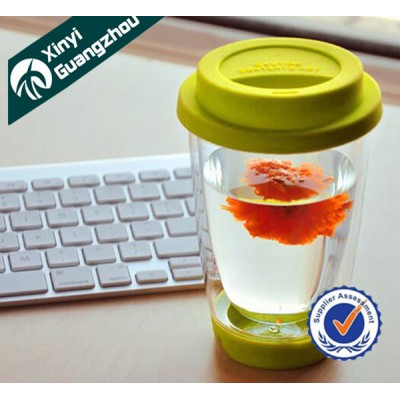 hot sale cheap 16oz drinking glass cup sleeve double wall glass