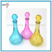 cheap beautiful spray color high-grade mouth blown glass decanters for red wine