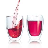 100ml hand blown double wall glass cup 4oz double glass cup 200ml double wine glass