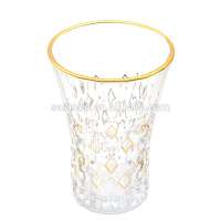 Premium Diamond Curved Whisky Glass Tumblers with Gold Rim Luxury Gifts Wine  Glasses 270ml