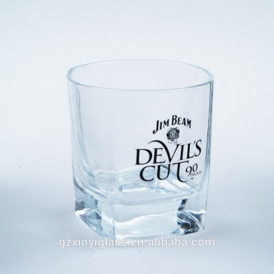 square Hot sell high quality 270ml whiskey glass with logo