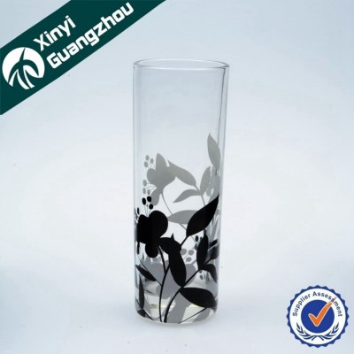 long straight decal printing water glass / high-ball coke glass glass cup / zakka juice glass